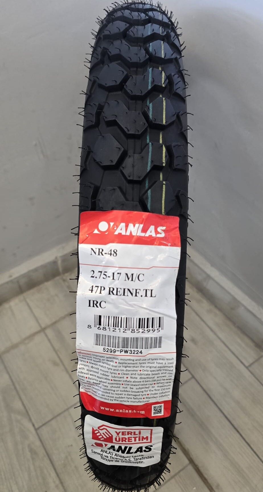 275-17 TUBELESS IRC NR-48 MOTORSİKLET LASTİK